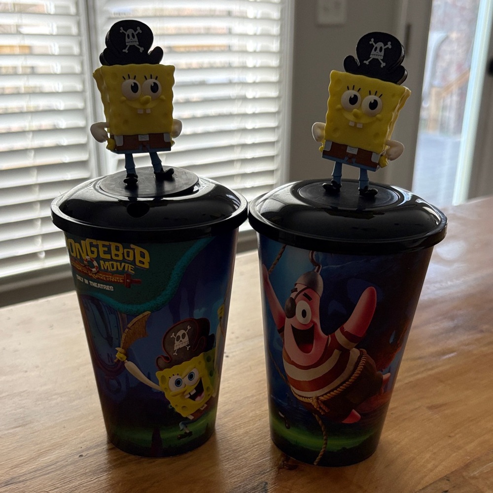 SpongeBob special edition movie theater cups.